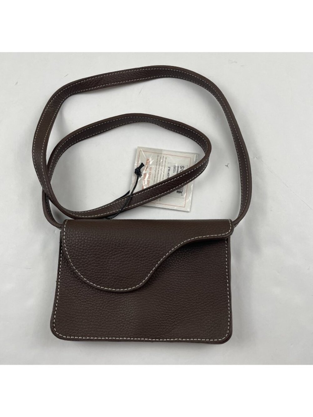 Oughton Equestrian Belt Bag Crossbody Convertible Brown Pebbled Leather